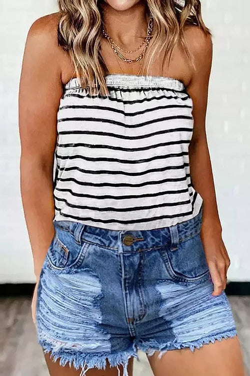 Heididress Off Shoulder Color Block Striped Top