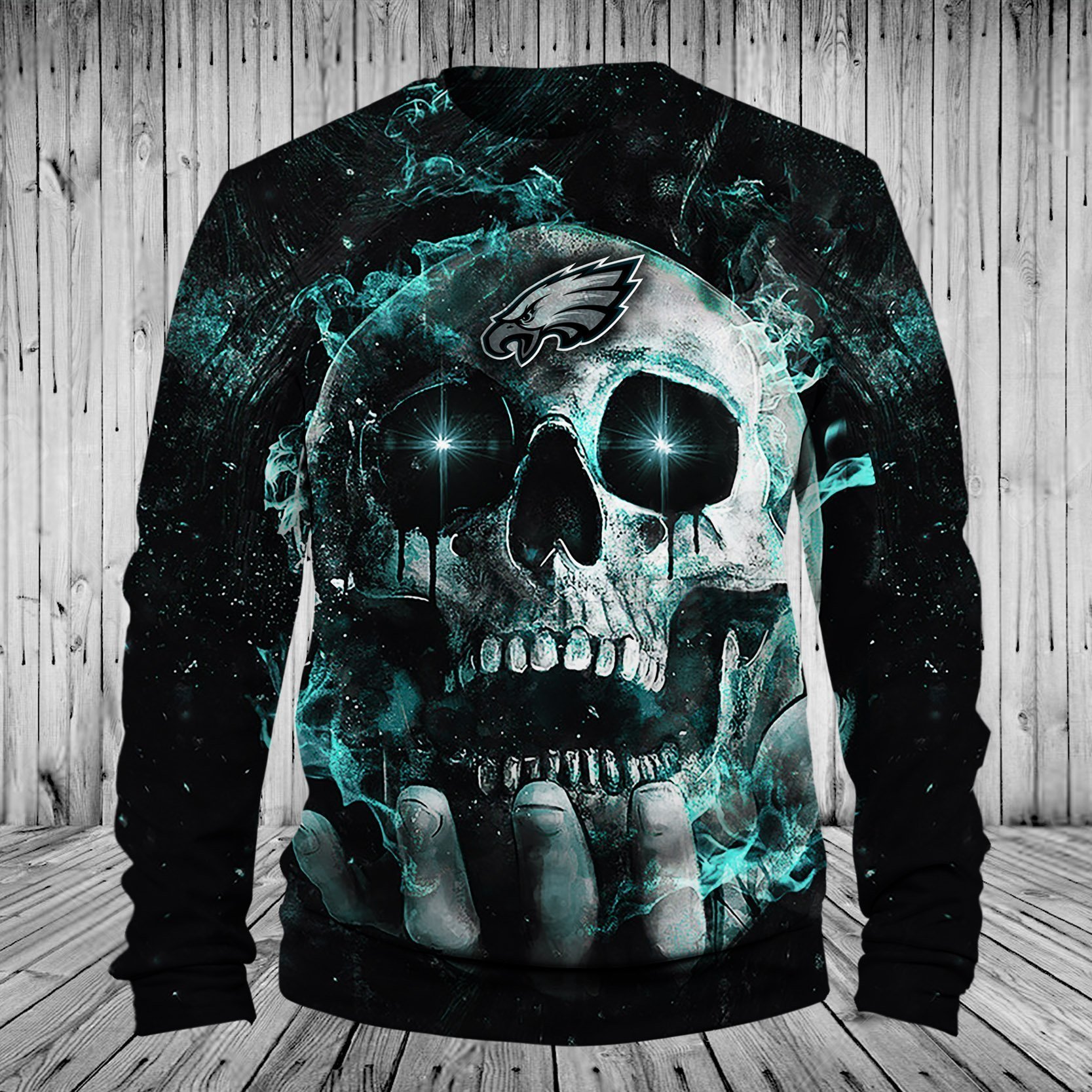 EAGLES HOODIE 3D SKULL 64