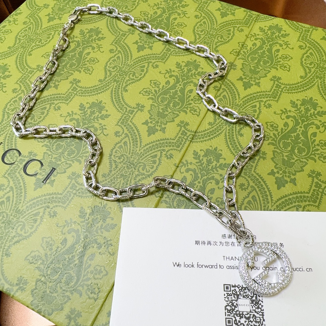 Gucci Anger Forest GG diamond vintage necklace