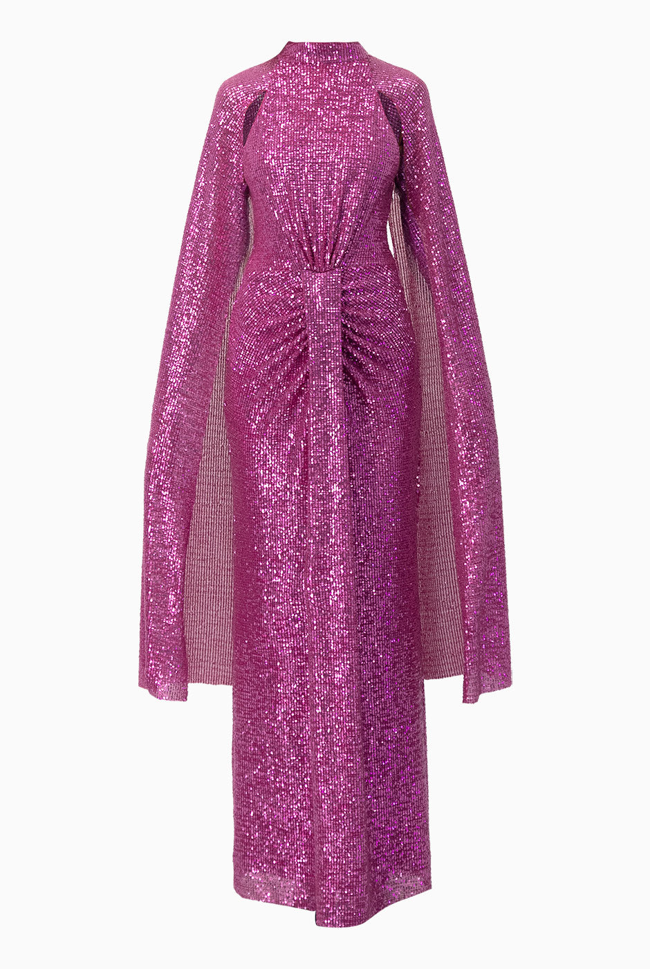 Vestido largo de lentejuelas rosa