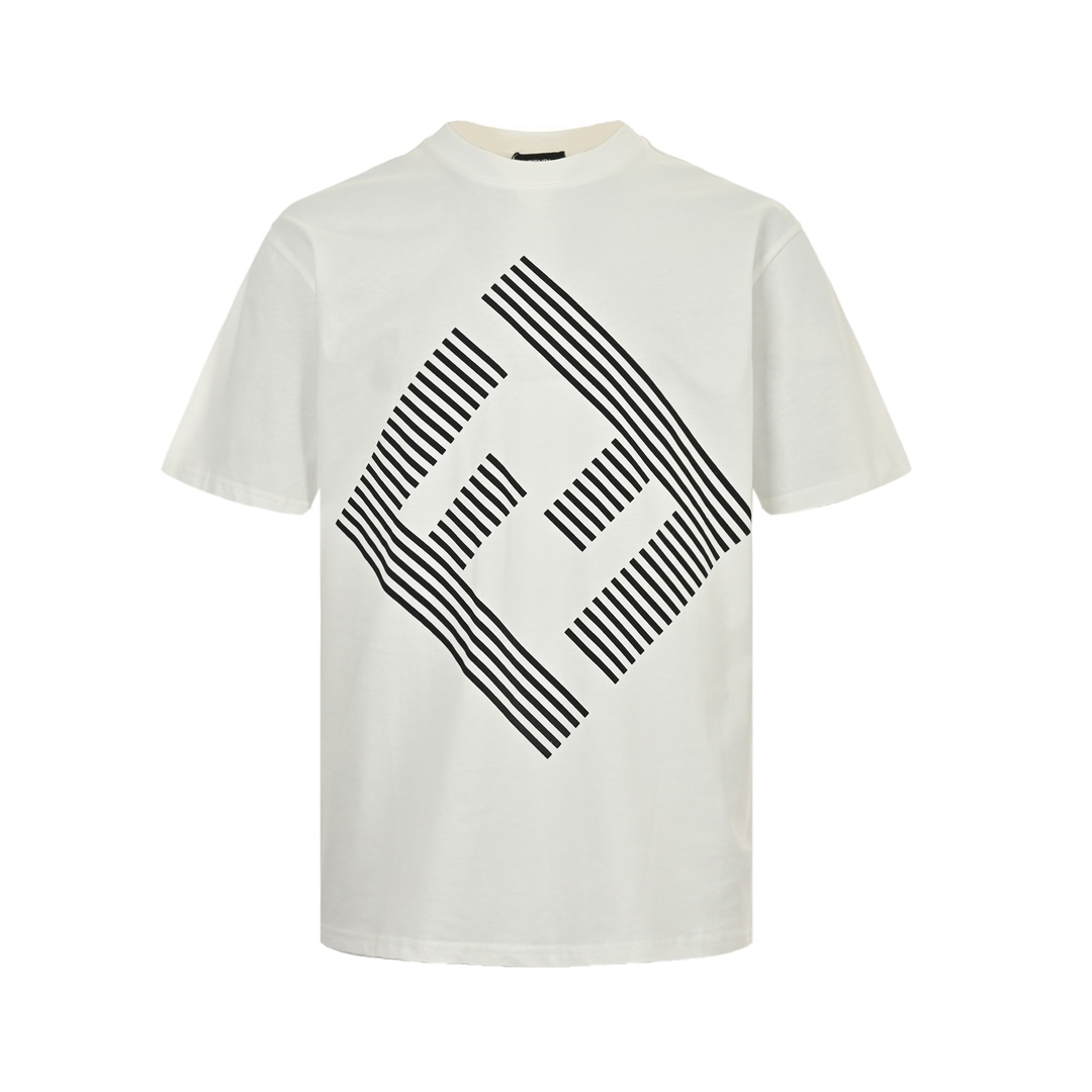 Fendi 24ss double F letter print short sleeves