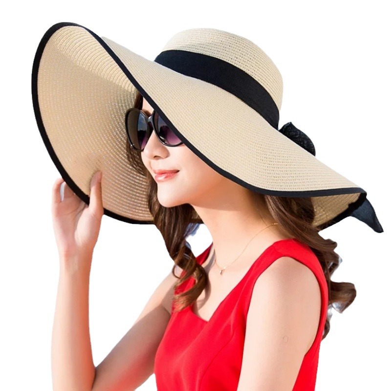 Summer Large wide Brim Straw Hat Adult Big Brim Straw Hat Sun hat sand