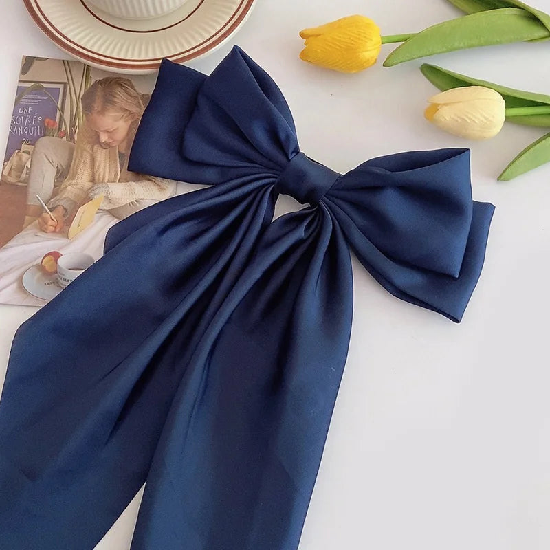 Long Satin Hair Bow