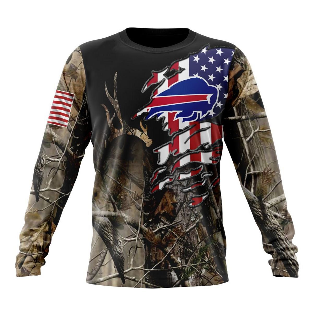BUFFALO BILLS 3D HOODIE CAMO REALTREE HUNTING
