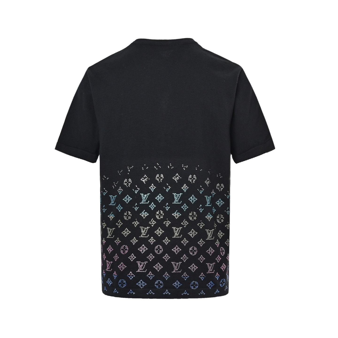 Louis Vuitton 25ss gradient monogram colored diamond knitted short sleeve