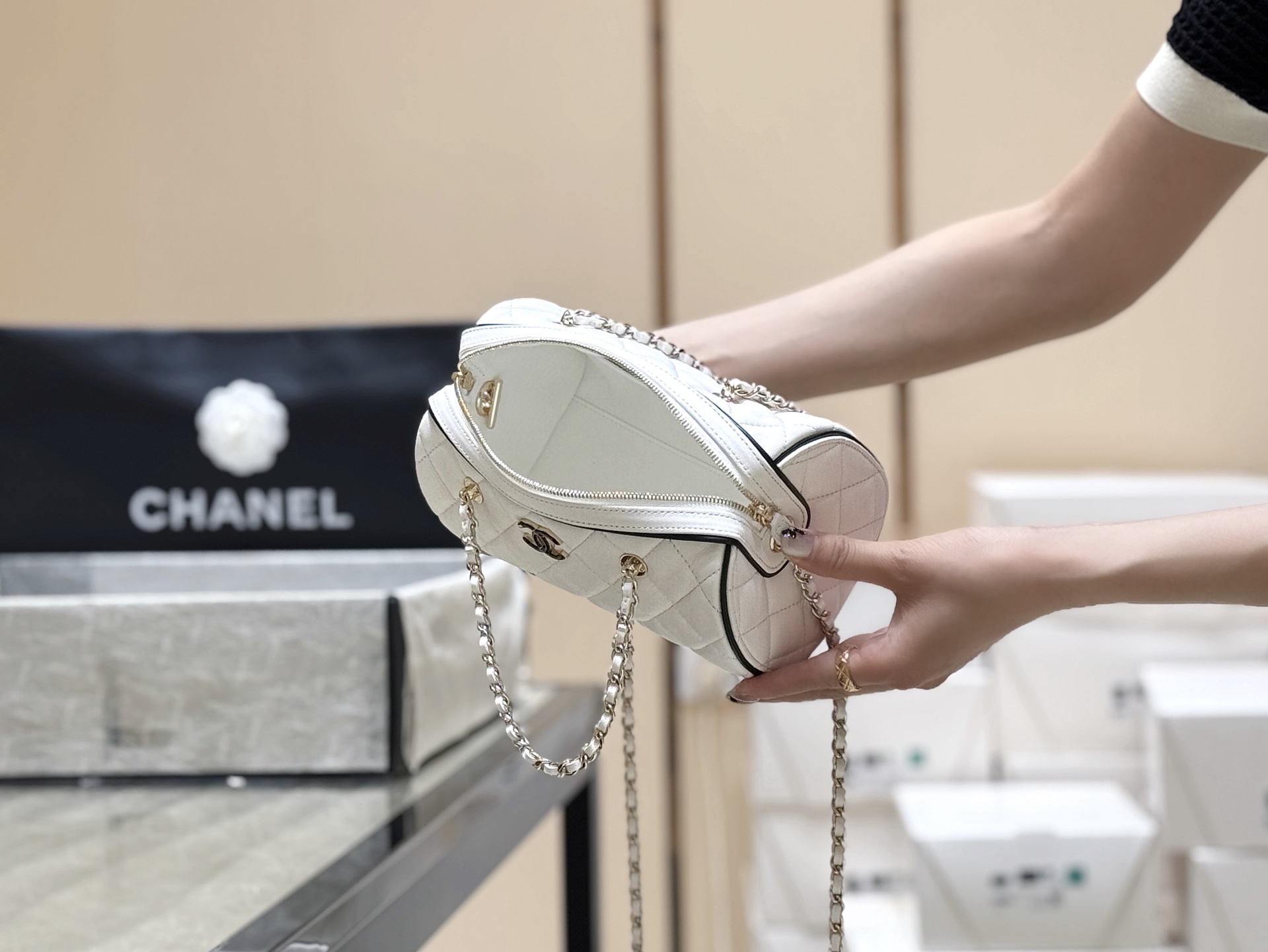 Chanel 25P Spring/Summer Preview Collection Panda Bowling Bag AP45150