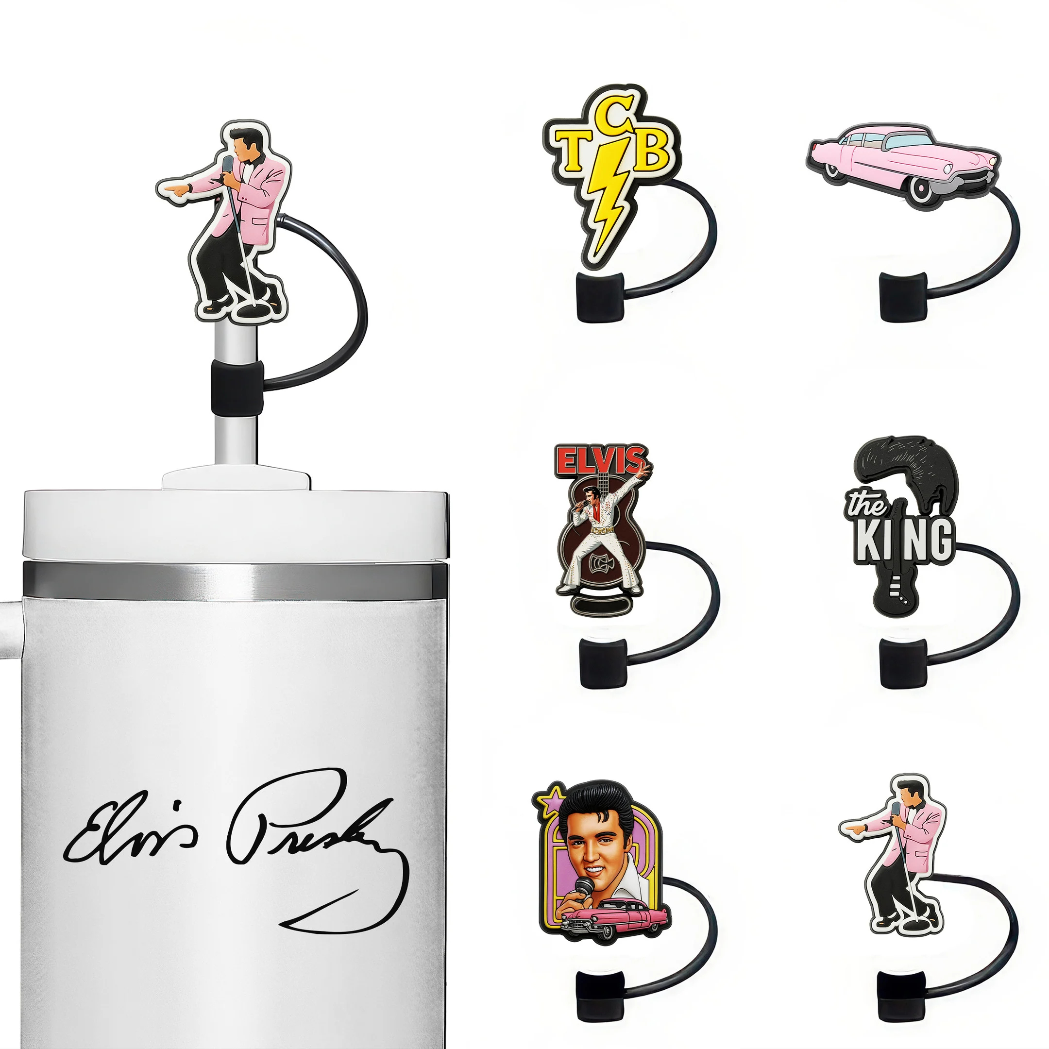 Elvis Presley Premium Straw Toppers