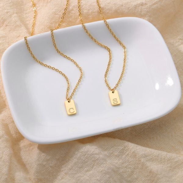 Personalized Tiny Square Initial Necklace