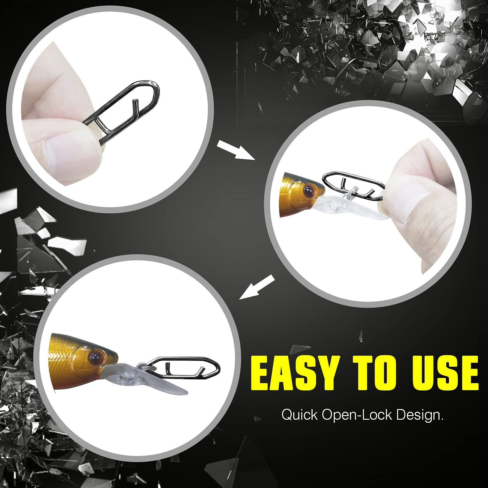 💥Stainless Connector Snaps Swivels Tackle Steel Power Fishing Clip