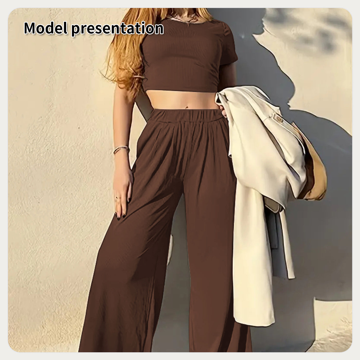 Simple Solid Color Suit for Women's Fashion