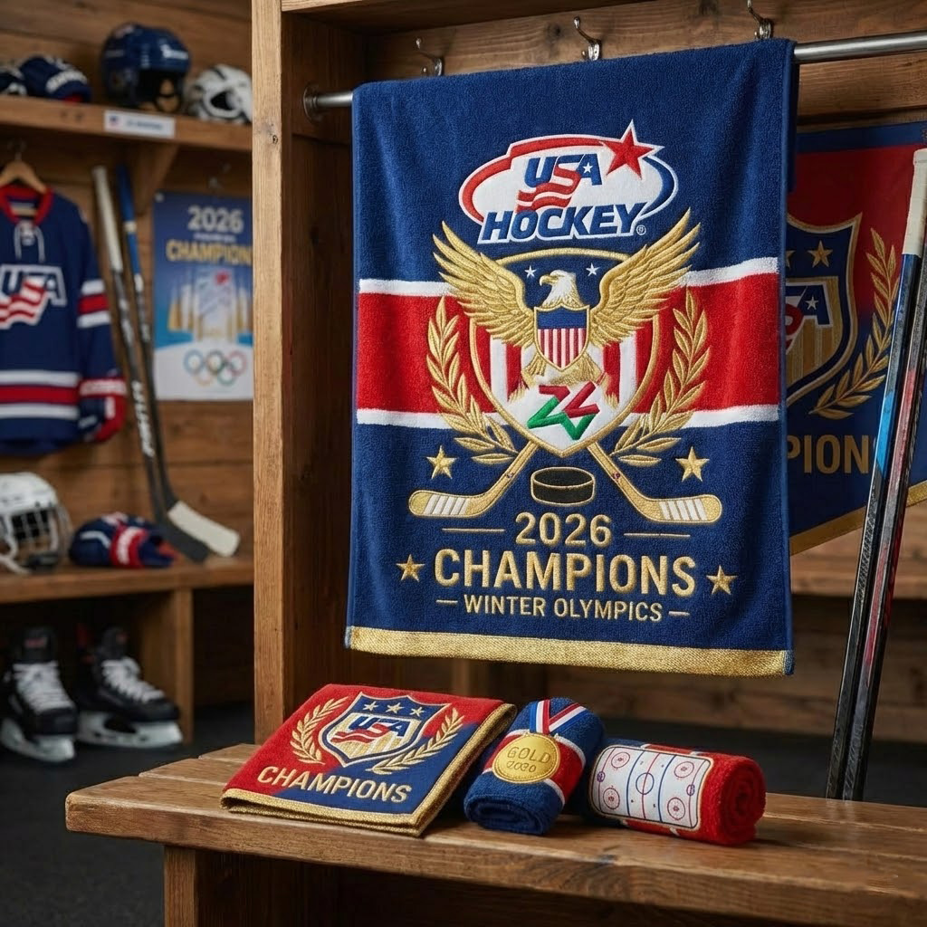 USA Hockey Inspired 2026 Champions Commemorative Towel & Scarf Gift Set 🏒