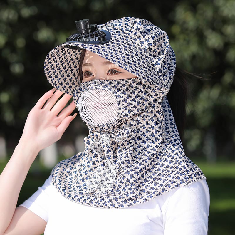☀️☀️Sunscreen Printed Outdoor Summer Fan Hat 👒👒(Must-have for Mom Gardening)