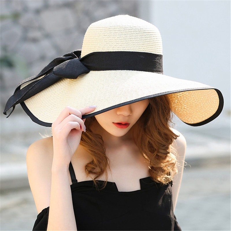 Summer Large wide Brim Straw Hat Adult Big Brim Straw Hat Sun hat sand