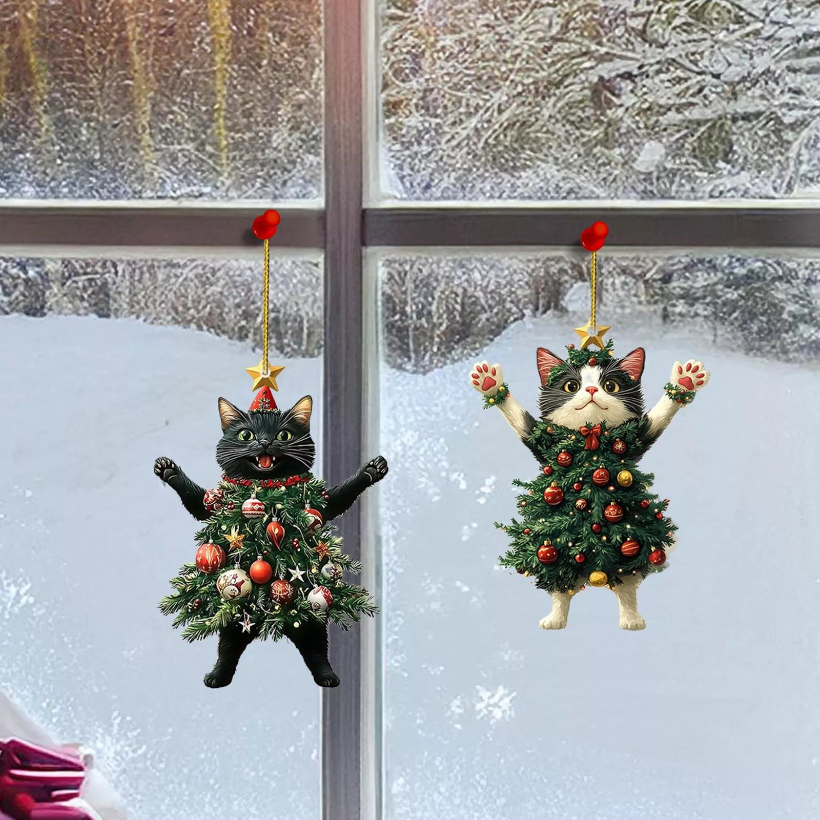 🔥Last Day Promotion 49% OFF🔥- Funny Black and White Cats Christmas Ornament