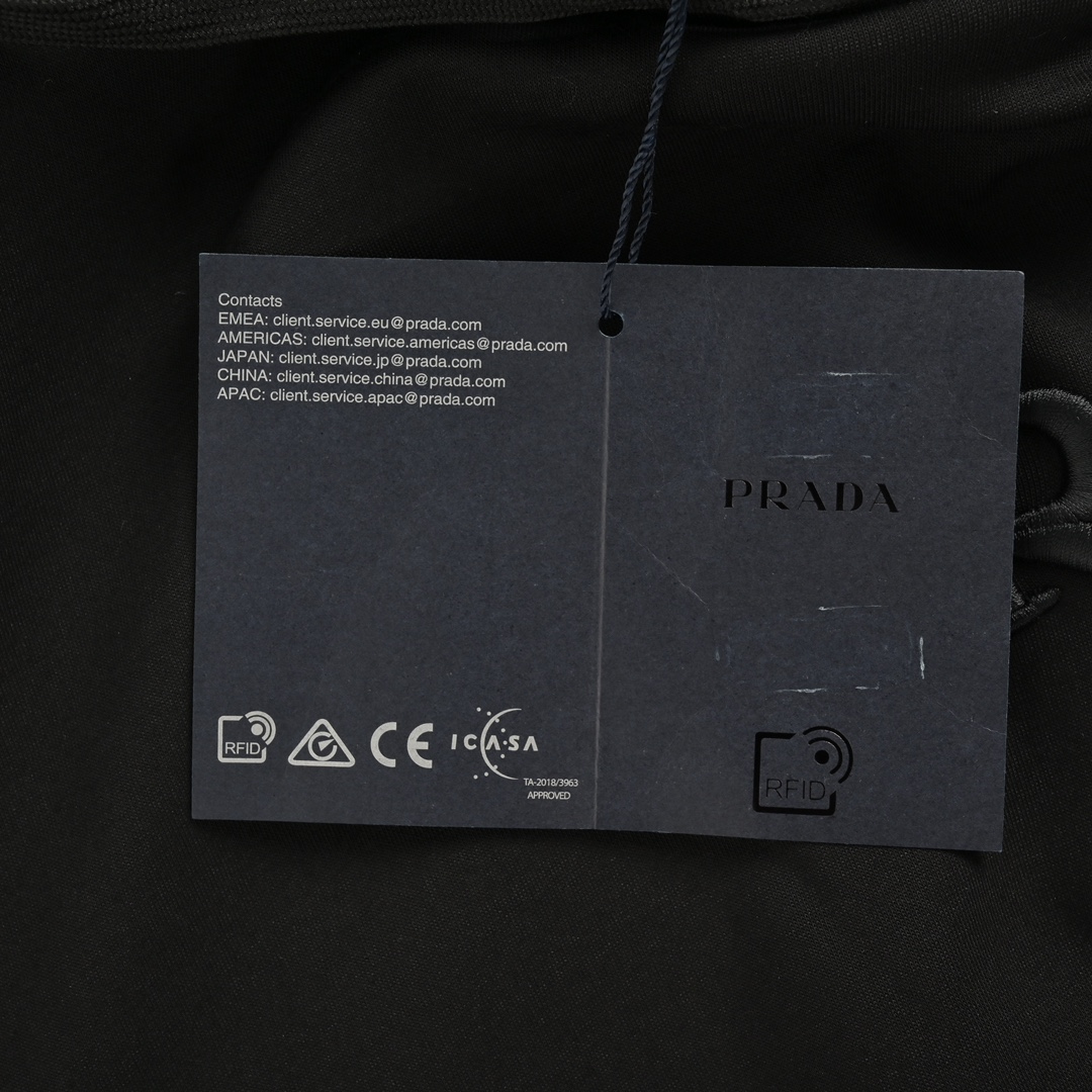 Prada 24Fw chest embroidered logo hooded sweatshirt