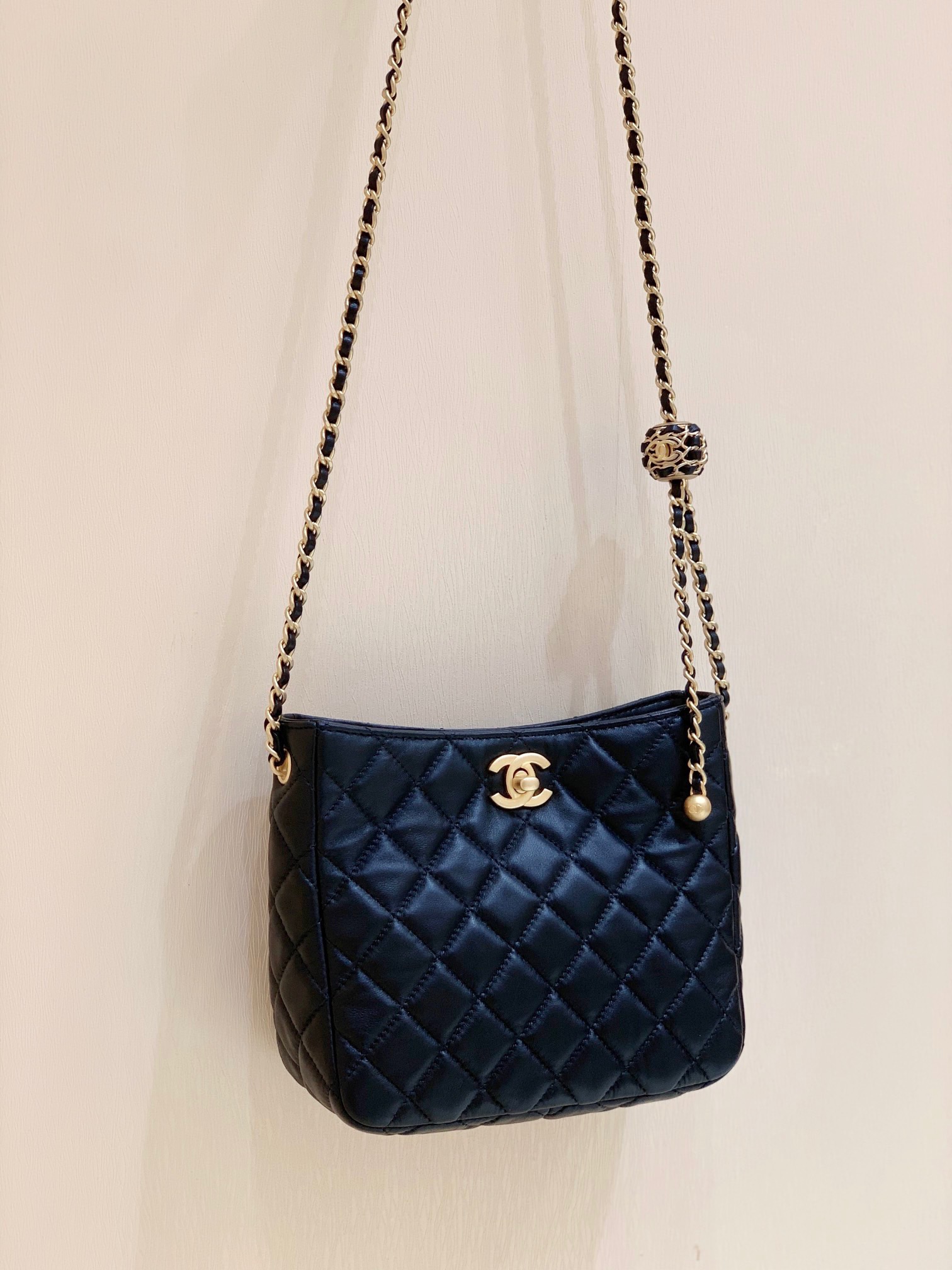 Chanel 2022cc Spring/Summer Collection Golden Ball Hobo Hippie Bag 3259