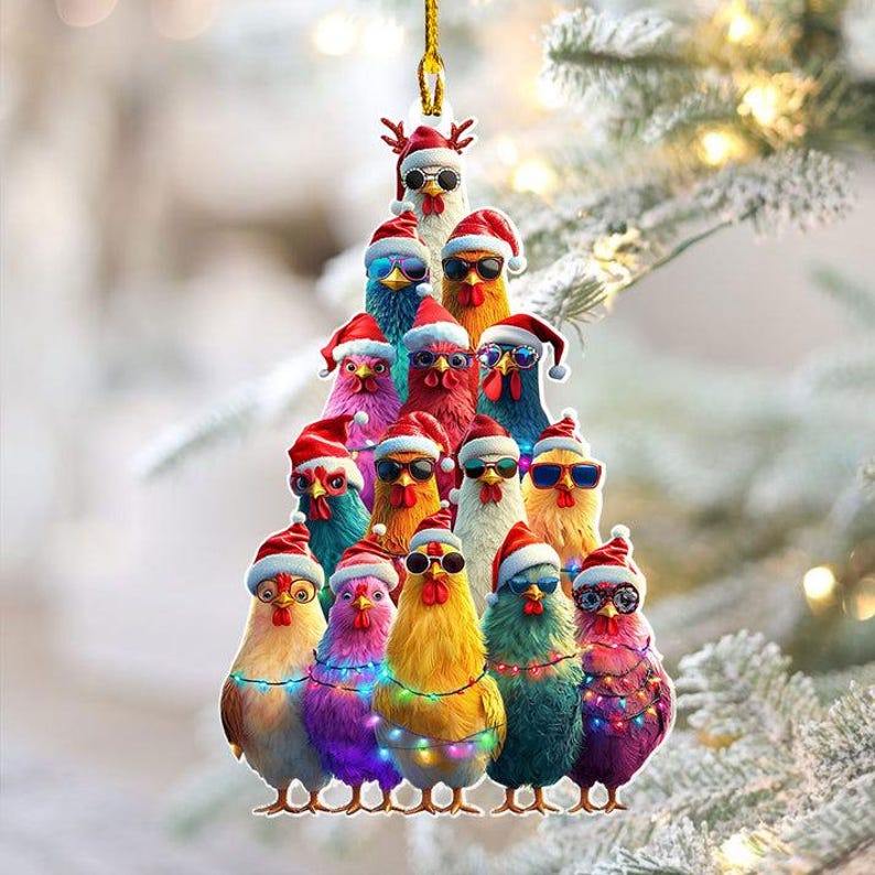 Christmas Chicken Tree Ornament