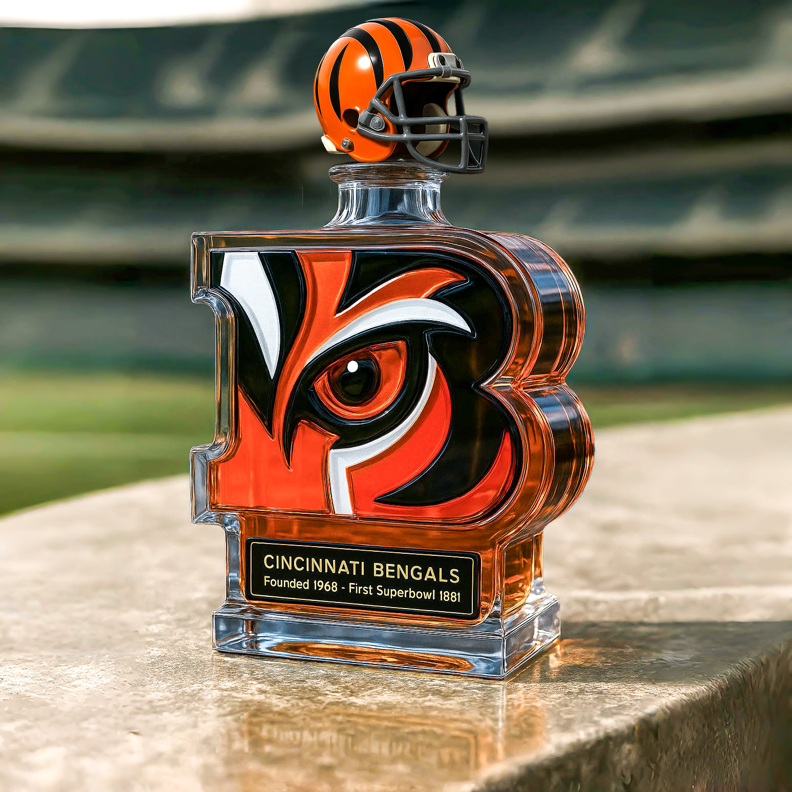 Cincinnati Bengals Commemorative Whiskey Bottle