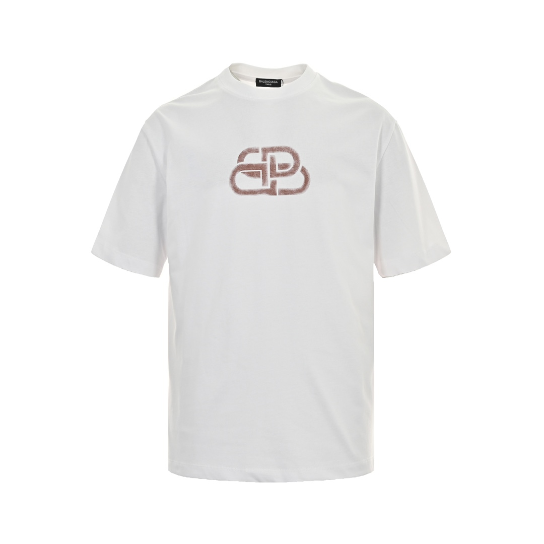 Balenciaga 24ss distressed lock print short sleeves