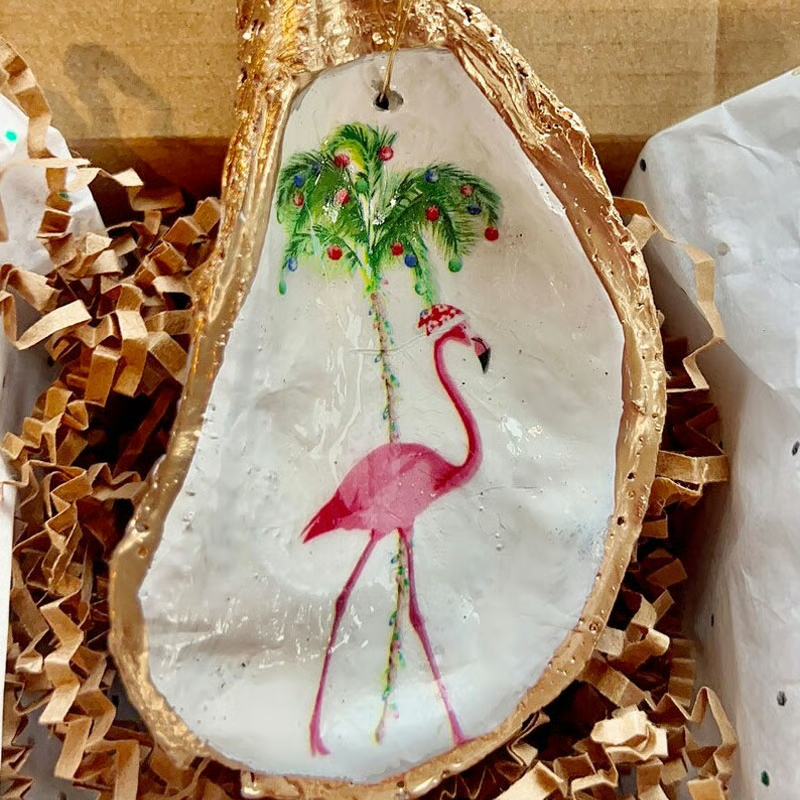 Christmas gift - Oyster Shell Art Ornament
