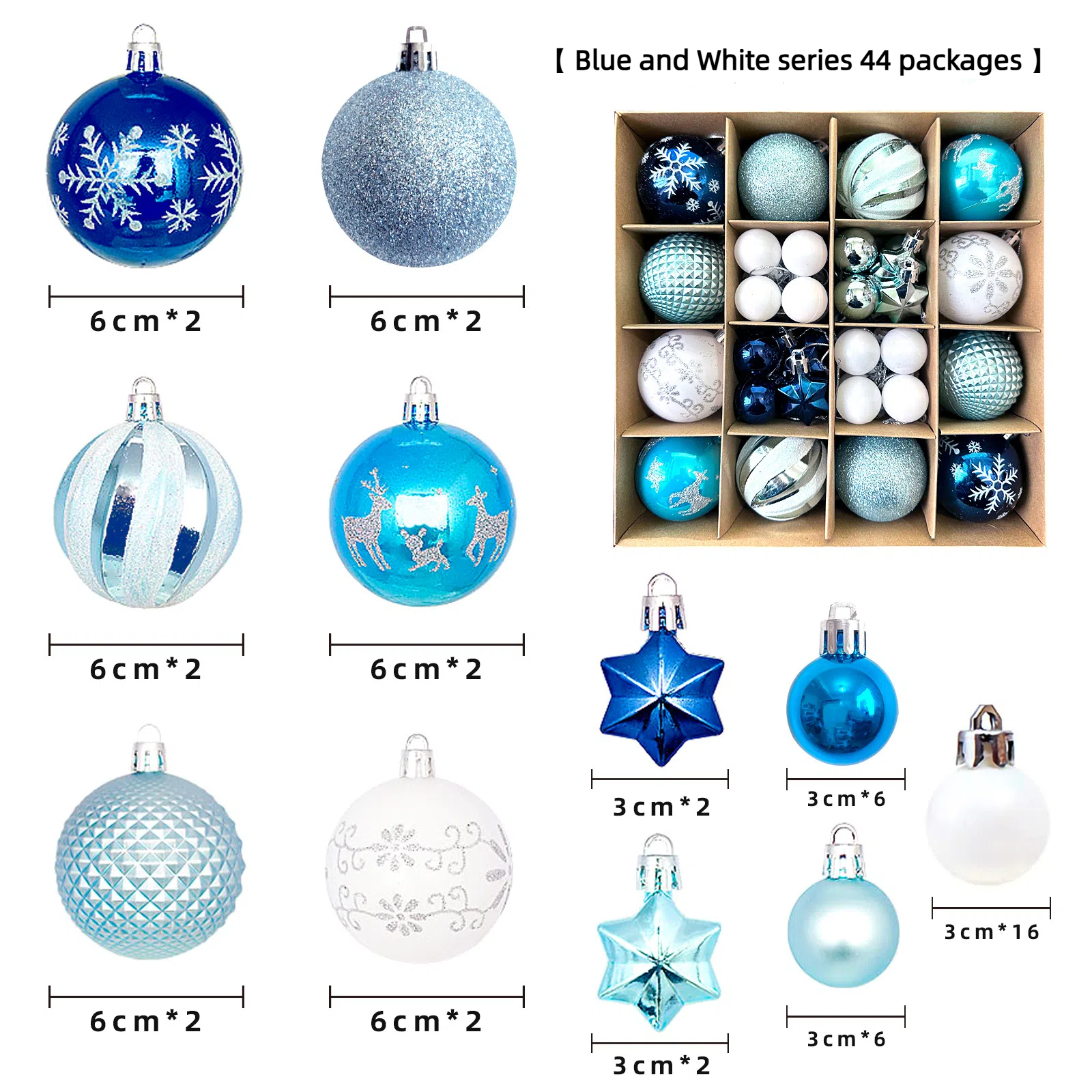 🌲🌲(40-44)Piece Deluxe Shatterproof Christmas Ball Ornaments Set