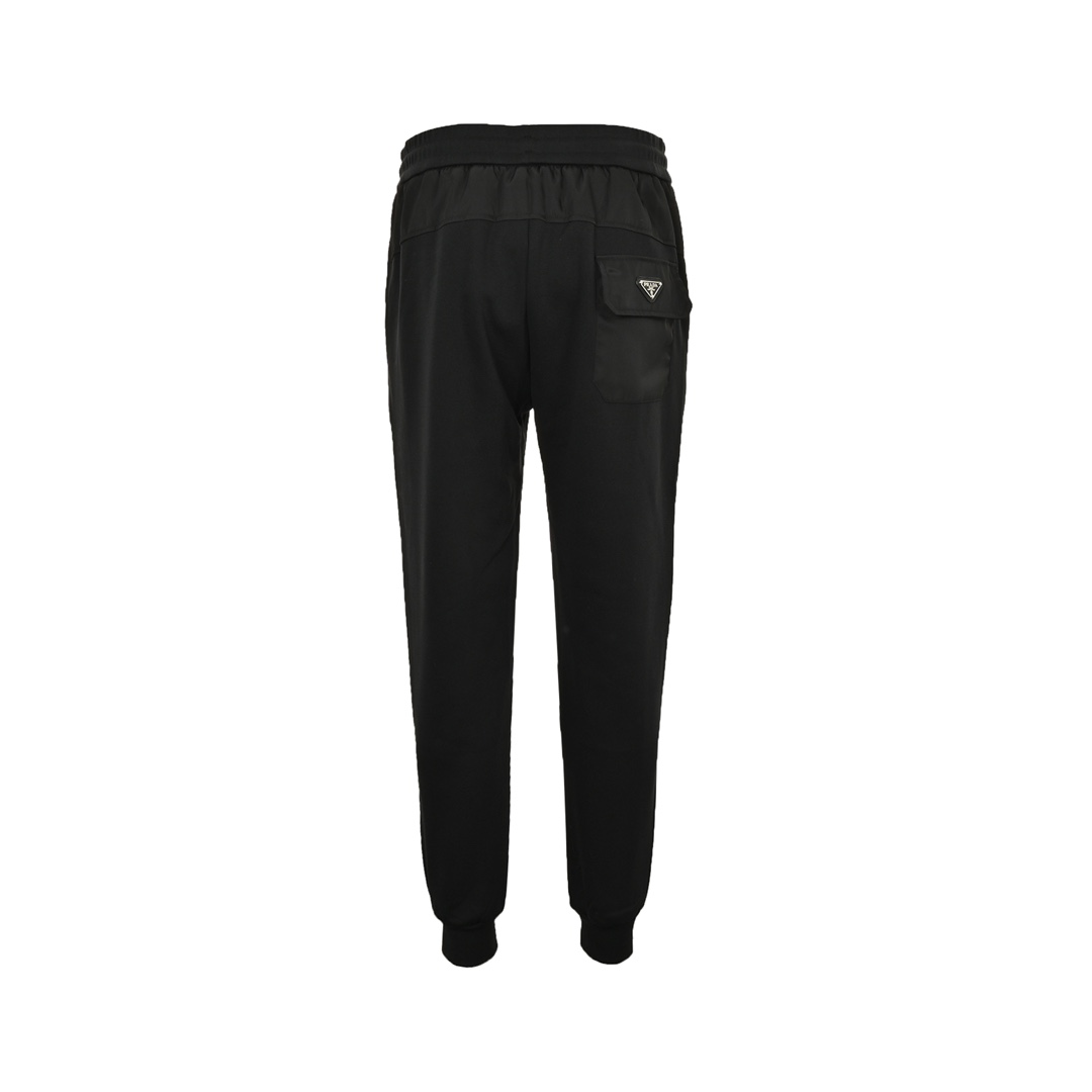 Prada 24Fw classic embroidered logo nylon pocket triangle label plus fleece trousers