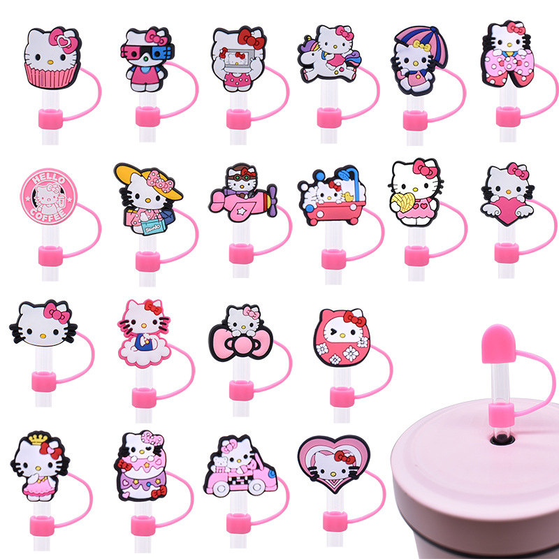 20 Styles Hellokitty Straw Covers Cap