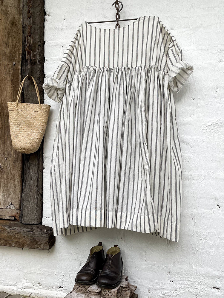 Comfortable Casual Striped Patchwork Loose Fitting Mini Dress