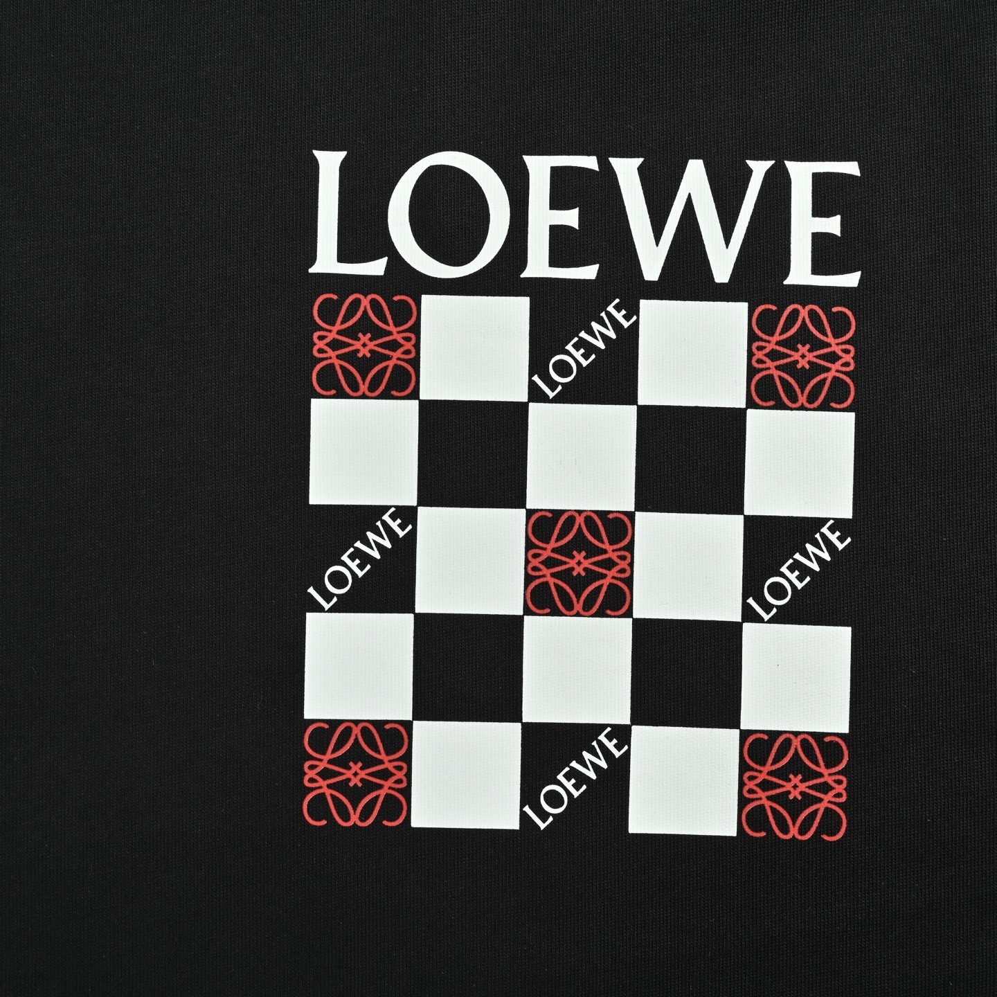 Loewe 25ss checkerboard print short-sleeve shirt