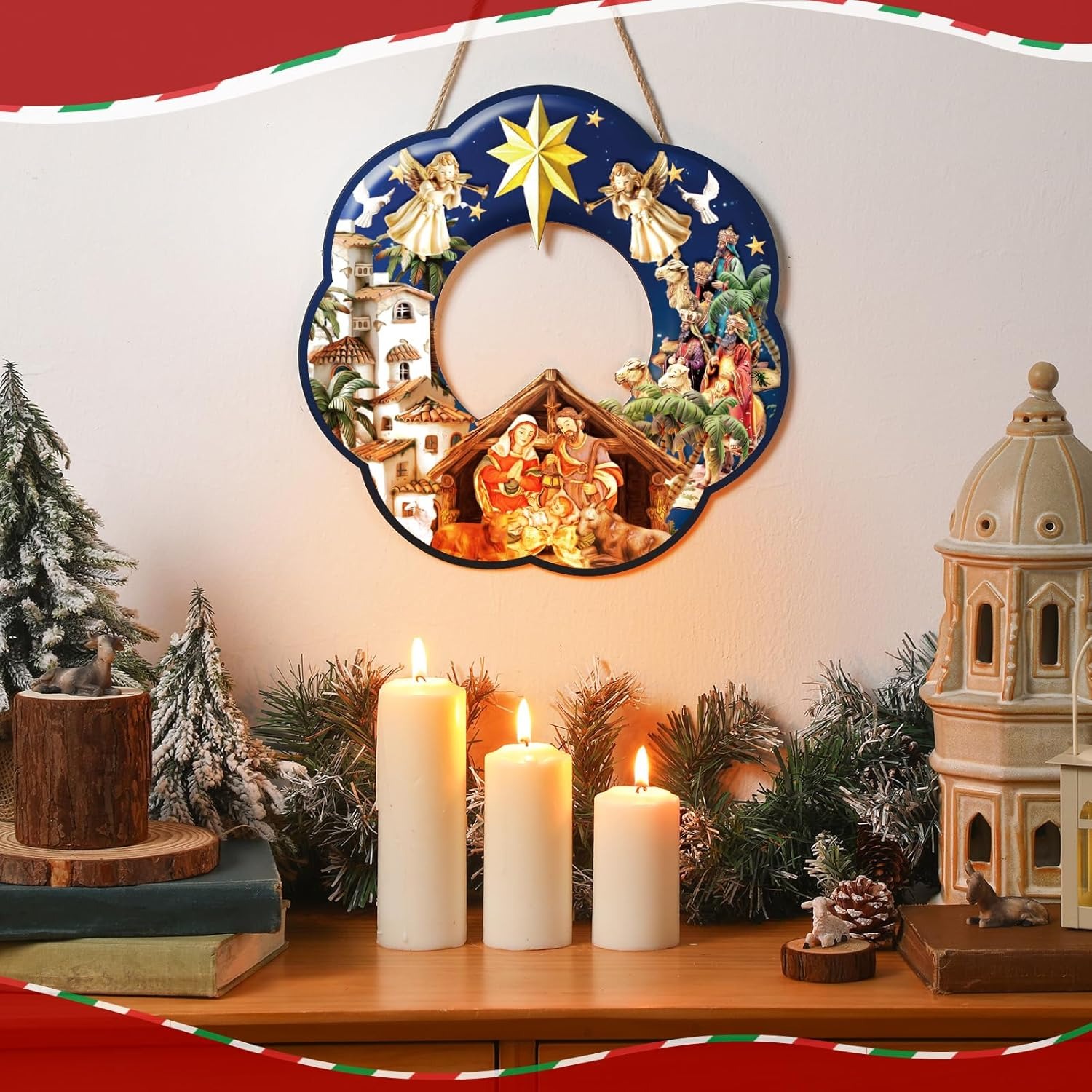 🎄Early Christmas Sale - 50% OFF🔥Christmas Christian Wooden Wreath