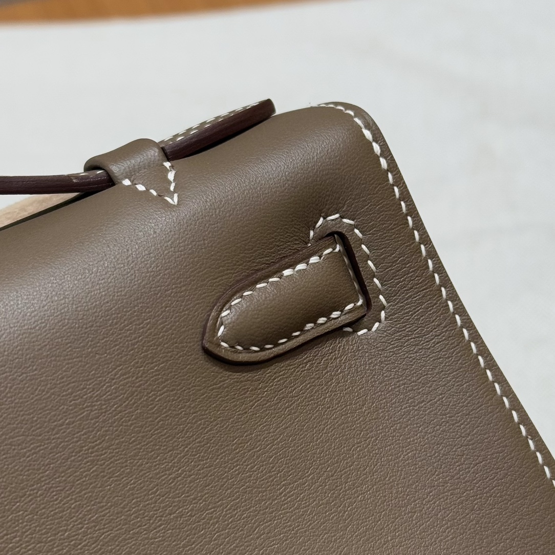Hermès Kelly Pochette1 18Etoupe Handbag (Handmade to order)