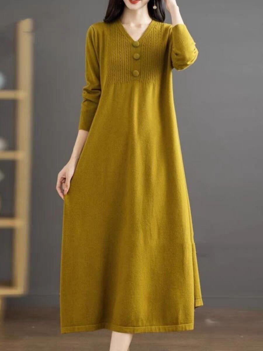 Autumn and Winter New Knitted Wool Dress for Women