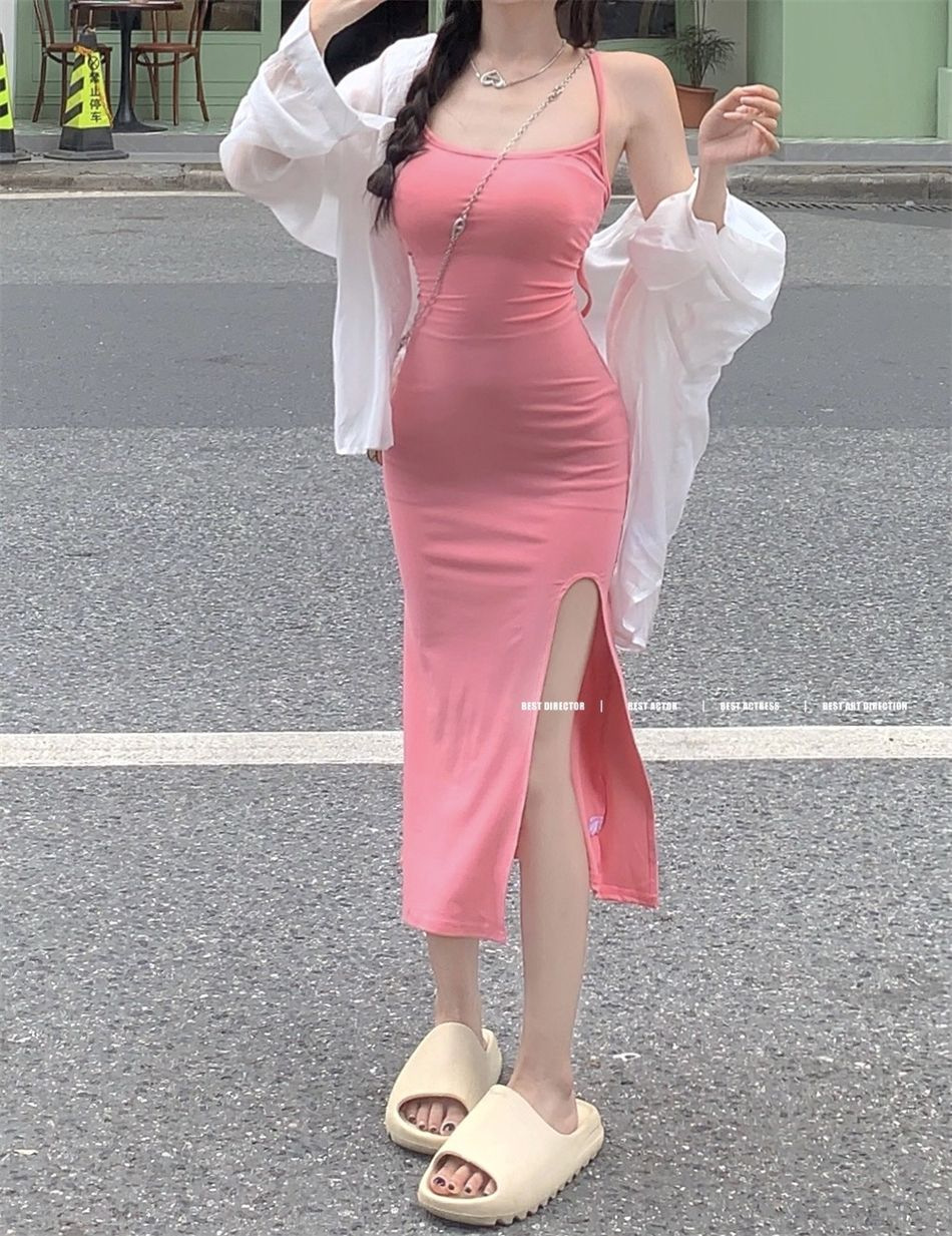 Hot Girl Sexy Strappy dress Knee to hip
