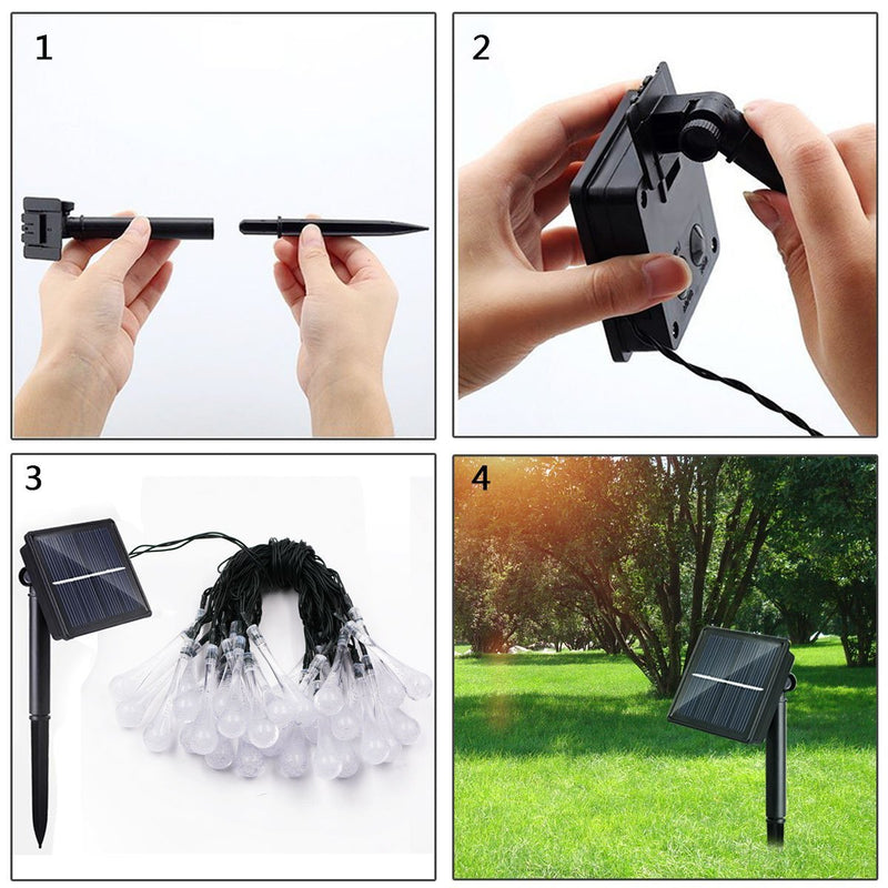 2022 New Upgrade Solar 3D Water Drop String Lights