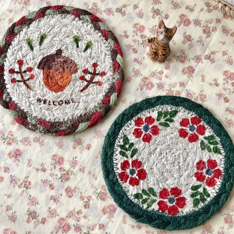 Vintant Handmade Braided Jute Round Coaster