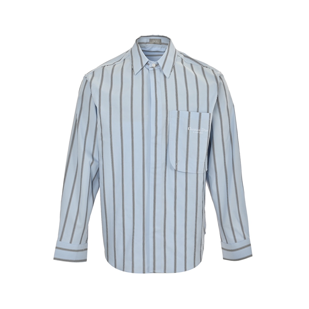 Dior 24Fw pocket embroidered striped shirt