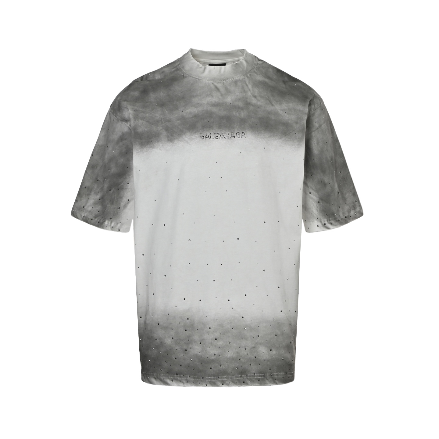 Balenciaga 25ss starry washed sandblasted rhinestone short sleeves