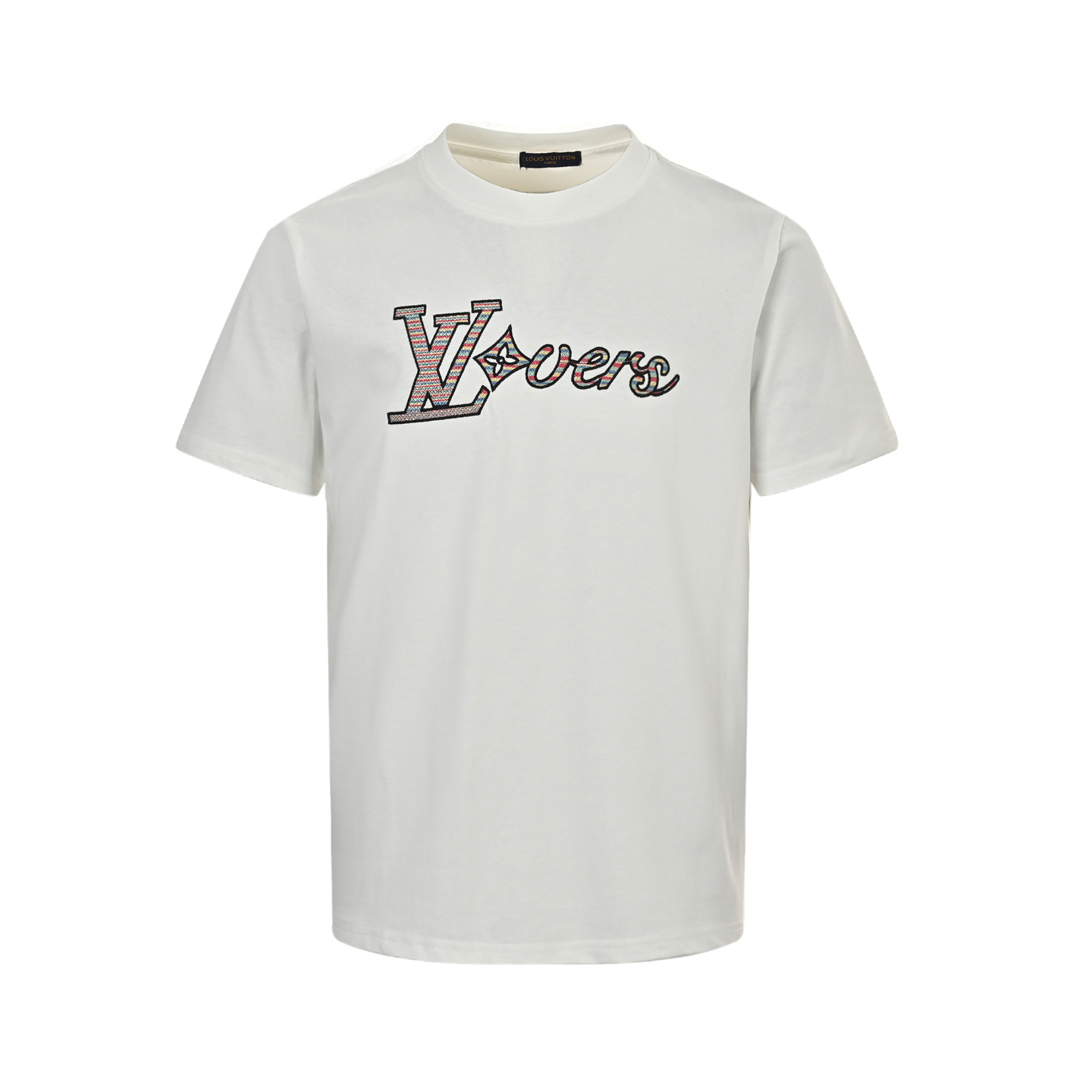 Louis Vuitton 25ss rainbow woven embroidered short sleeve
