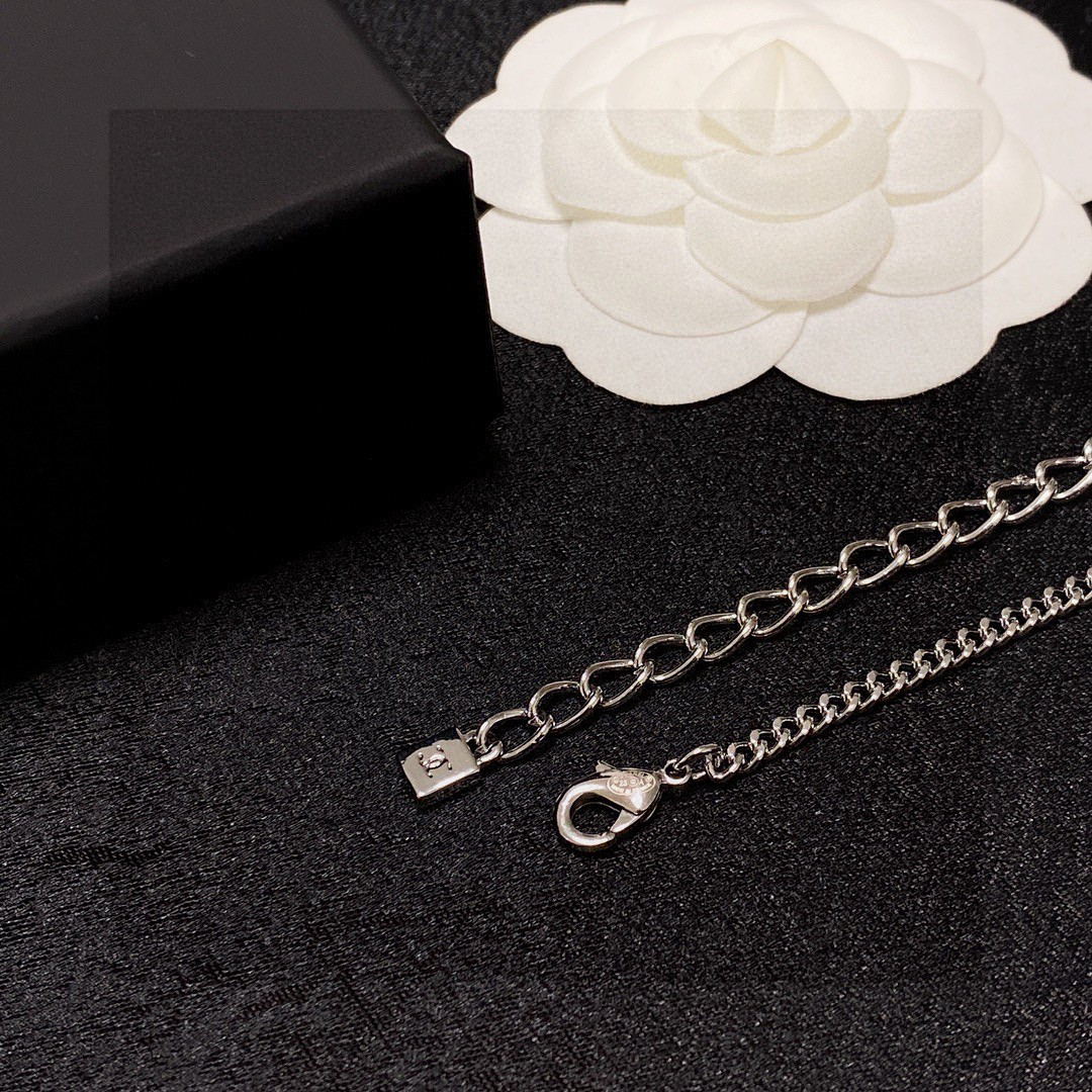 Chanel's latest silver letter necklace