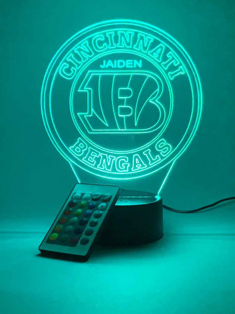 CINCINNATI BENGALS 3D LAMP PERSONALIZED