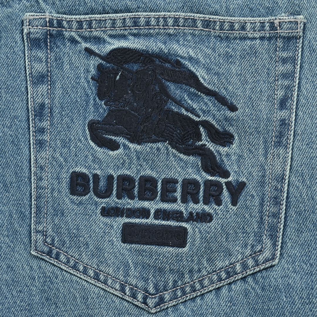 Burberry & Supreme Warhorse Embroidered Jeans