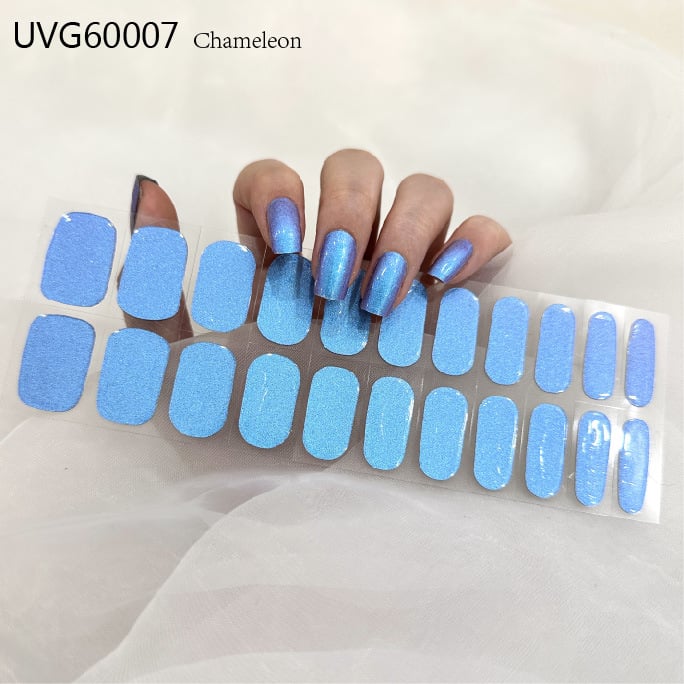 HOT SALE🔥Semicured UV Gel Nail Sticker Kit, Set Of 20-22 Pcs Nail Wraps