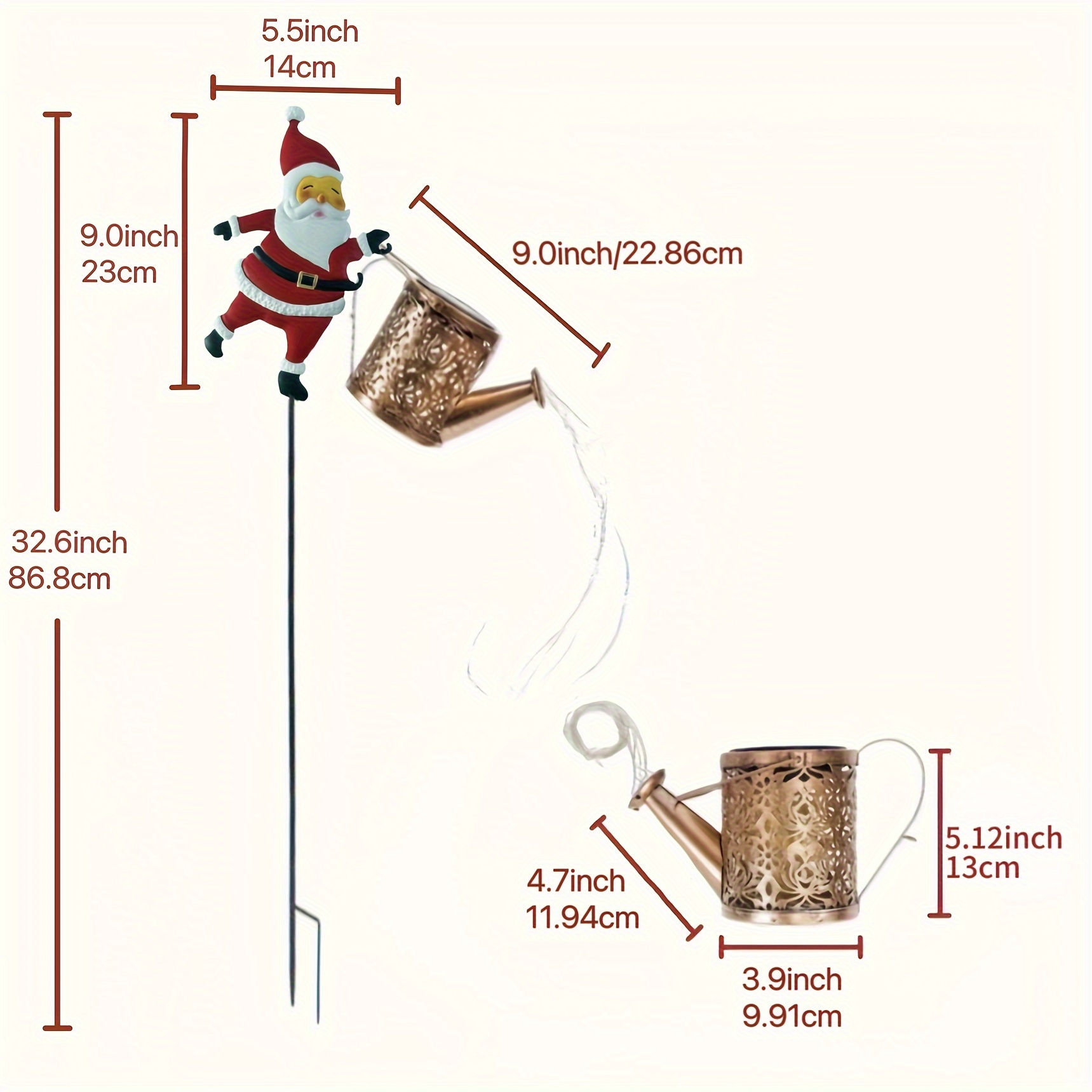 🎄Early Christmas Sale 49% OFF🎄🎅Solar-Powered Santa Watering Can Garden Lights