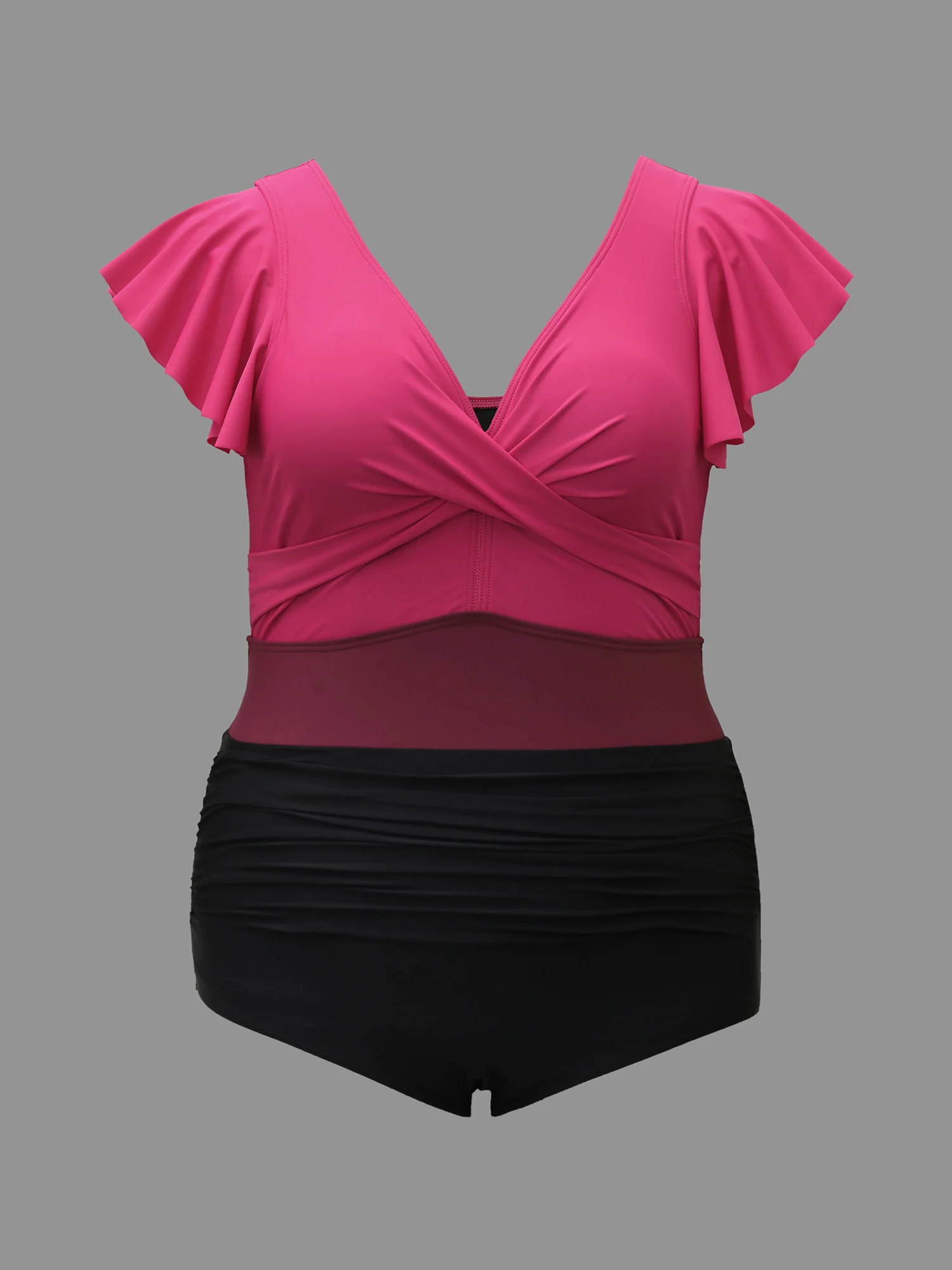 Color Block Tummy Control One-Piece Swimsuit