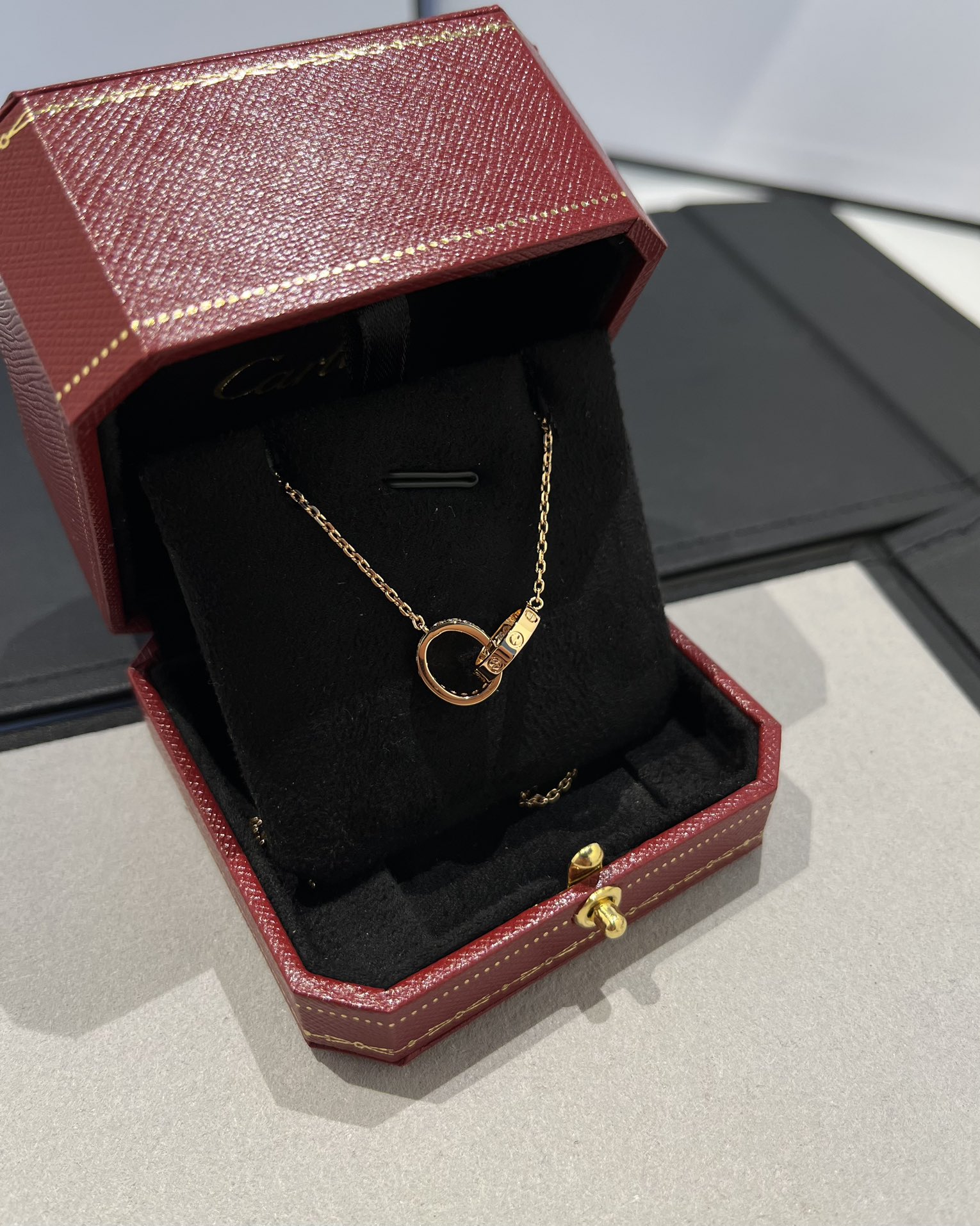 Cartier Classic Diamond Double Ring Necklace
