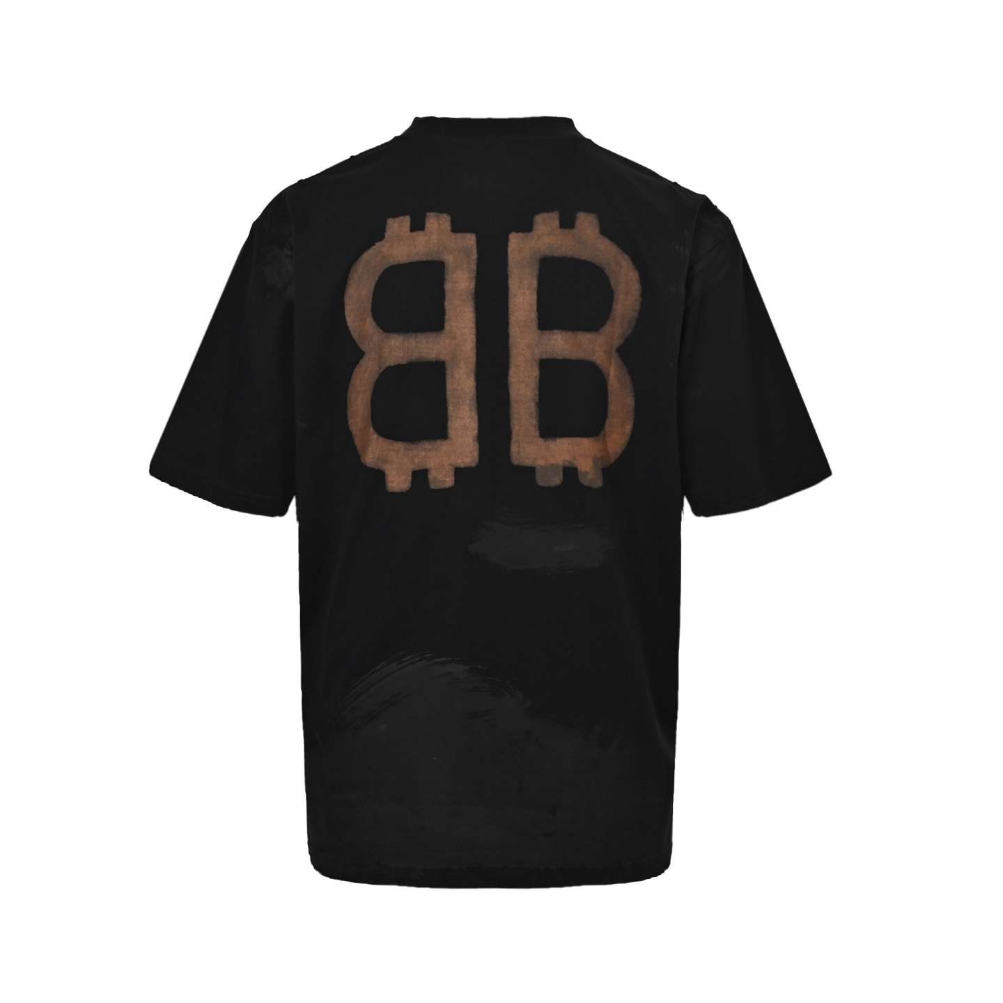 Balenciaga Double B Bitcoin mud-dyed distressed short-sleeves