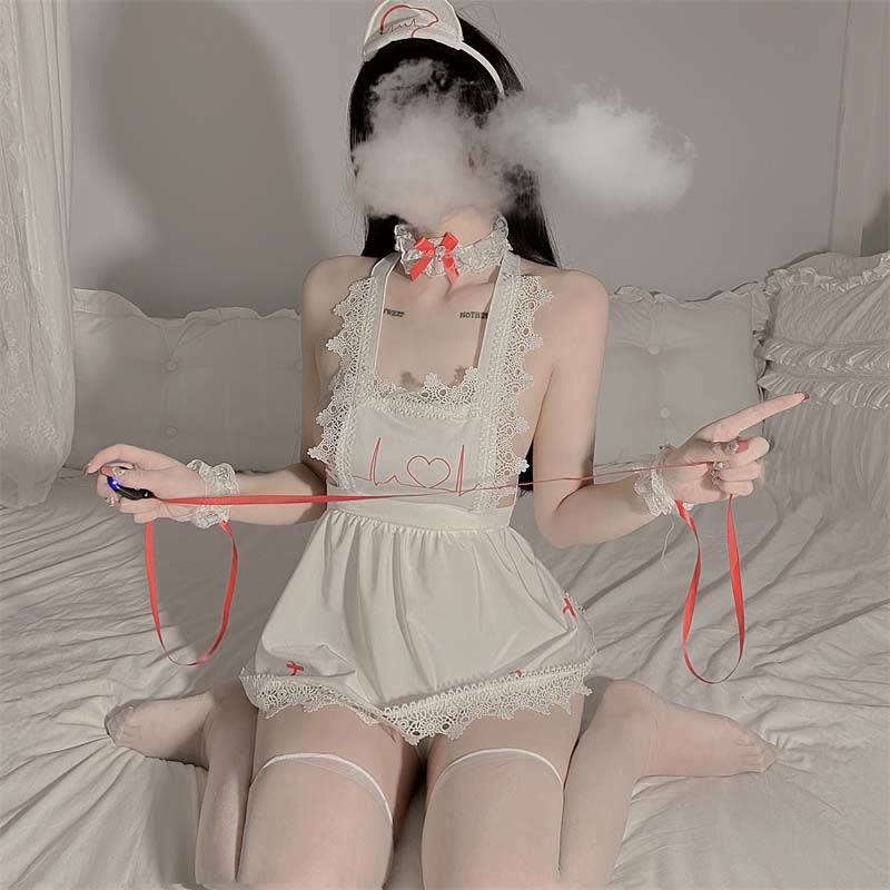 Cosplay Nurse Lace Backless Sexy Lingerie Dress