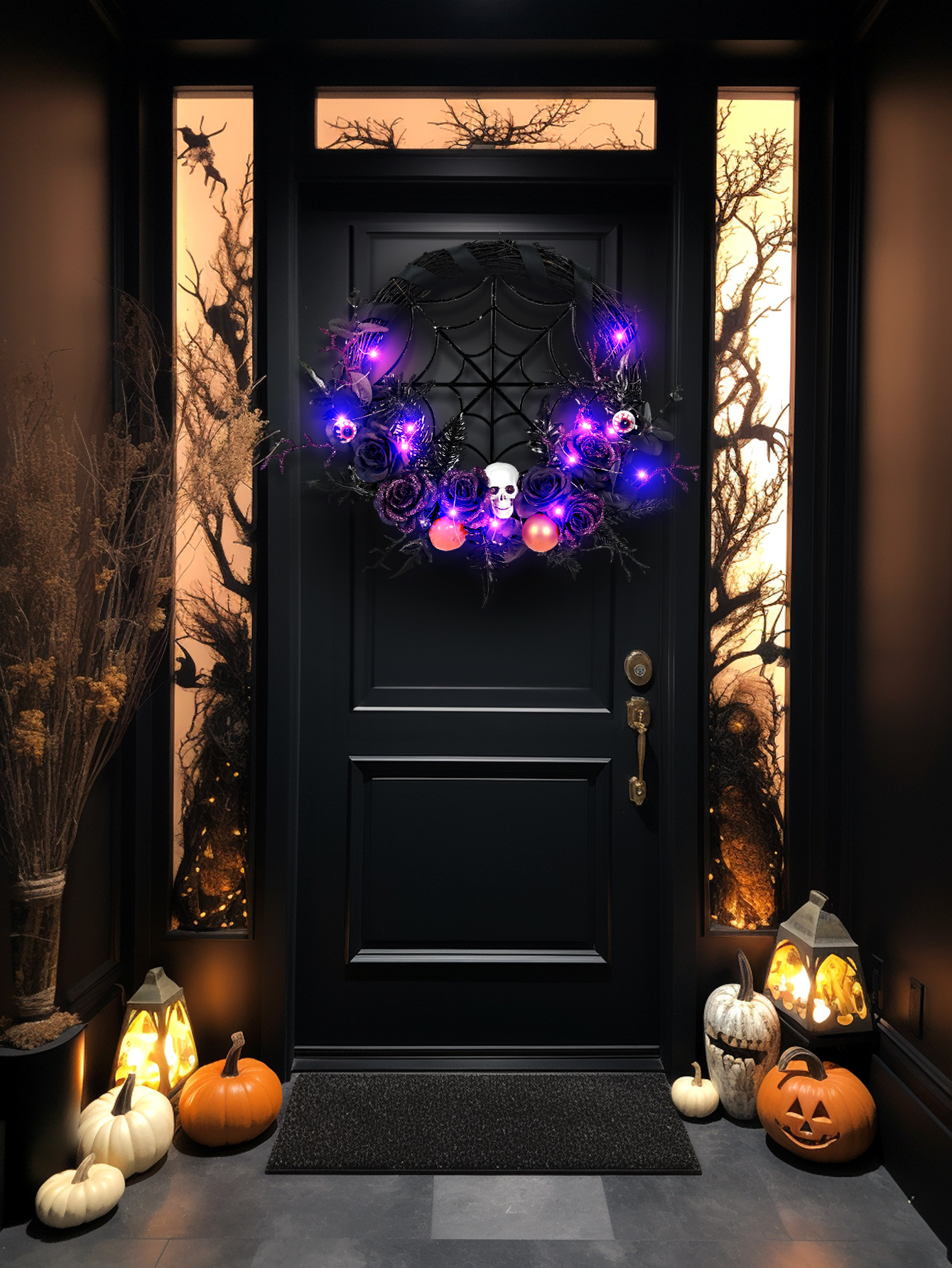 👻Halloween pumpkin skull wreath🎃