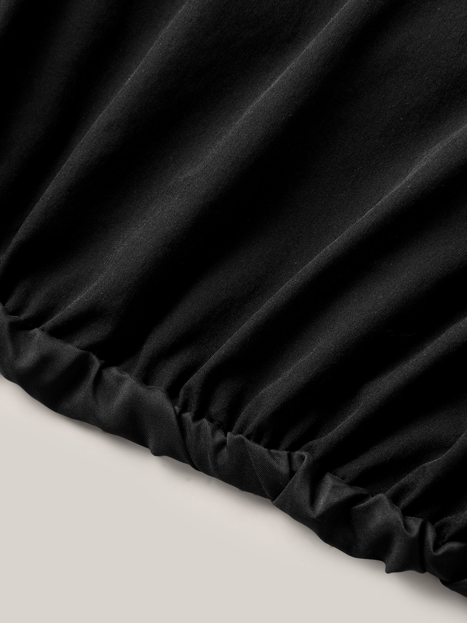 Bubble Hem Stretch Waist Midi Skirt