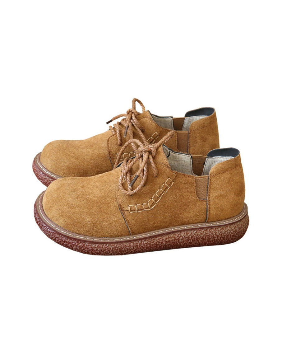 Round Head Suede Comfortable Wedge Boots